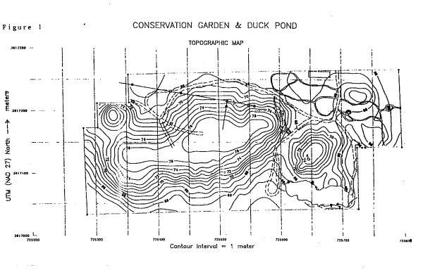 Topographic map of conservation garden