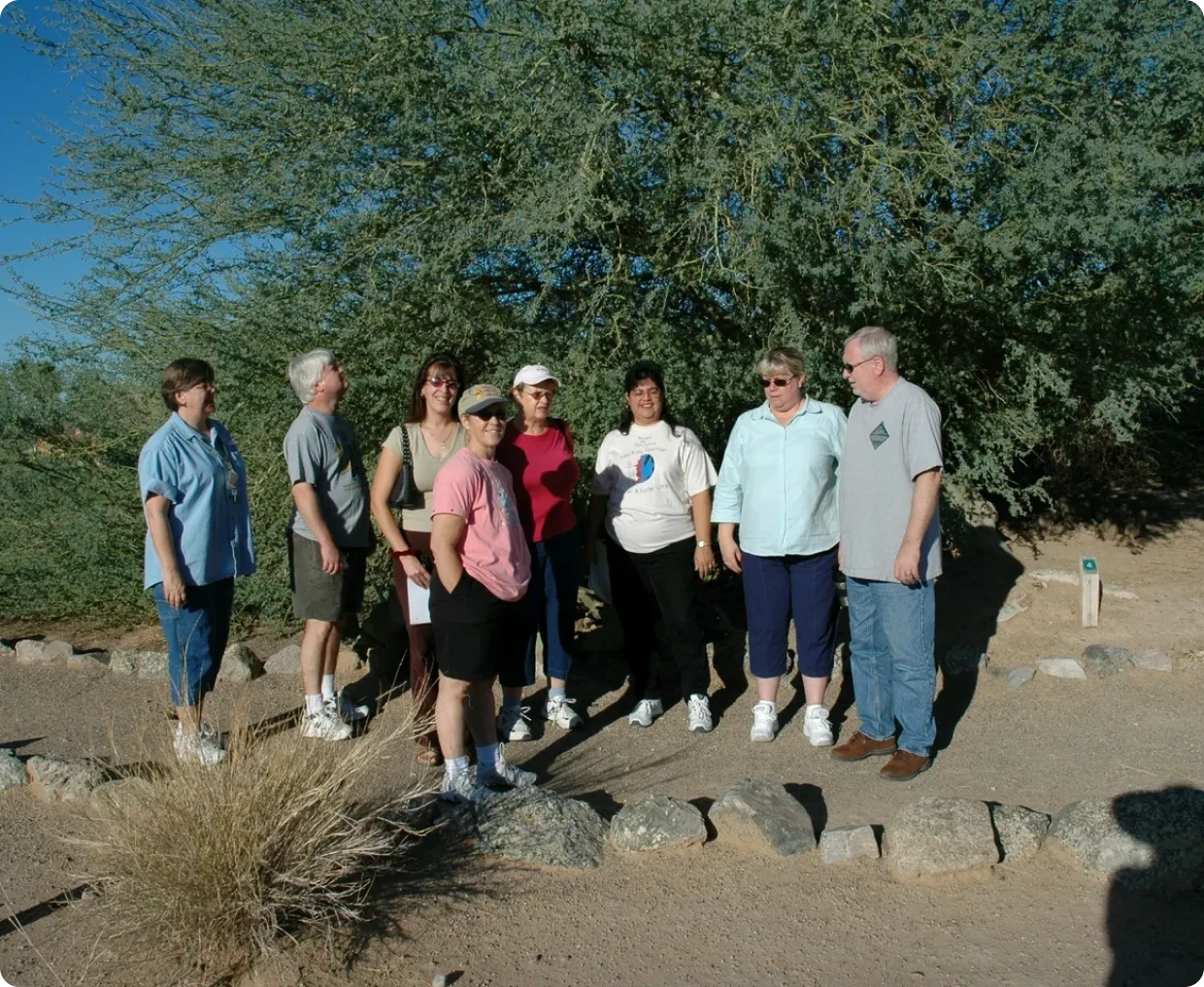 Friends gathered outdoors in nature